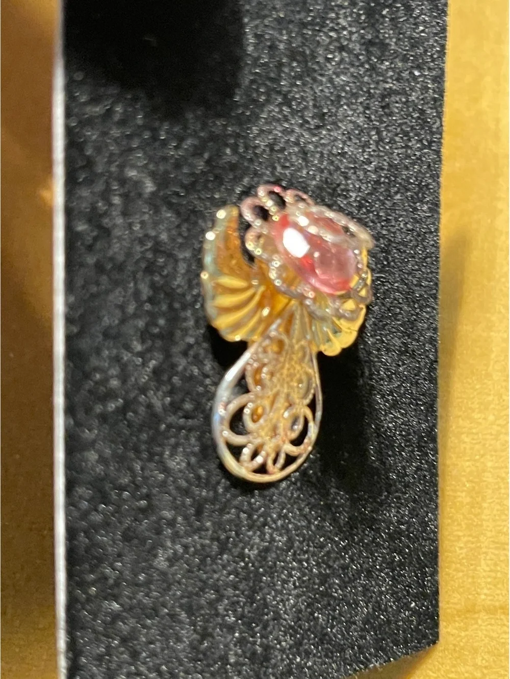 Second Earth October Birthstone Guardian Angel Pin